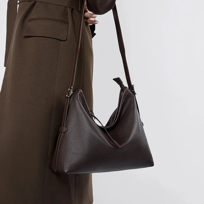 Genuine Leather Women's Handbags Large Capacity Tote Bag 2025 New Shoulder Underarm Bag Retro Ladies Fashion Handbags Soft Bags