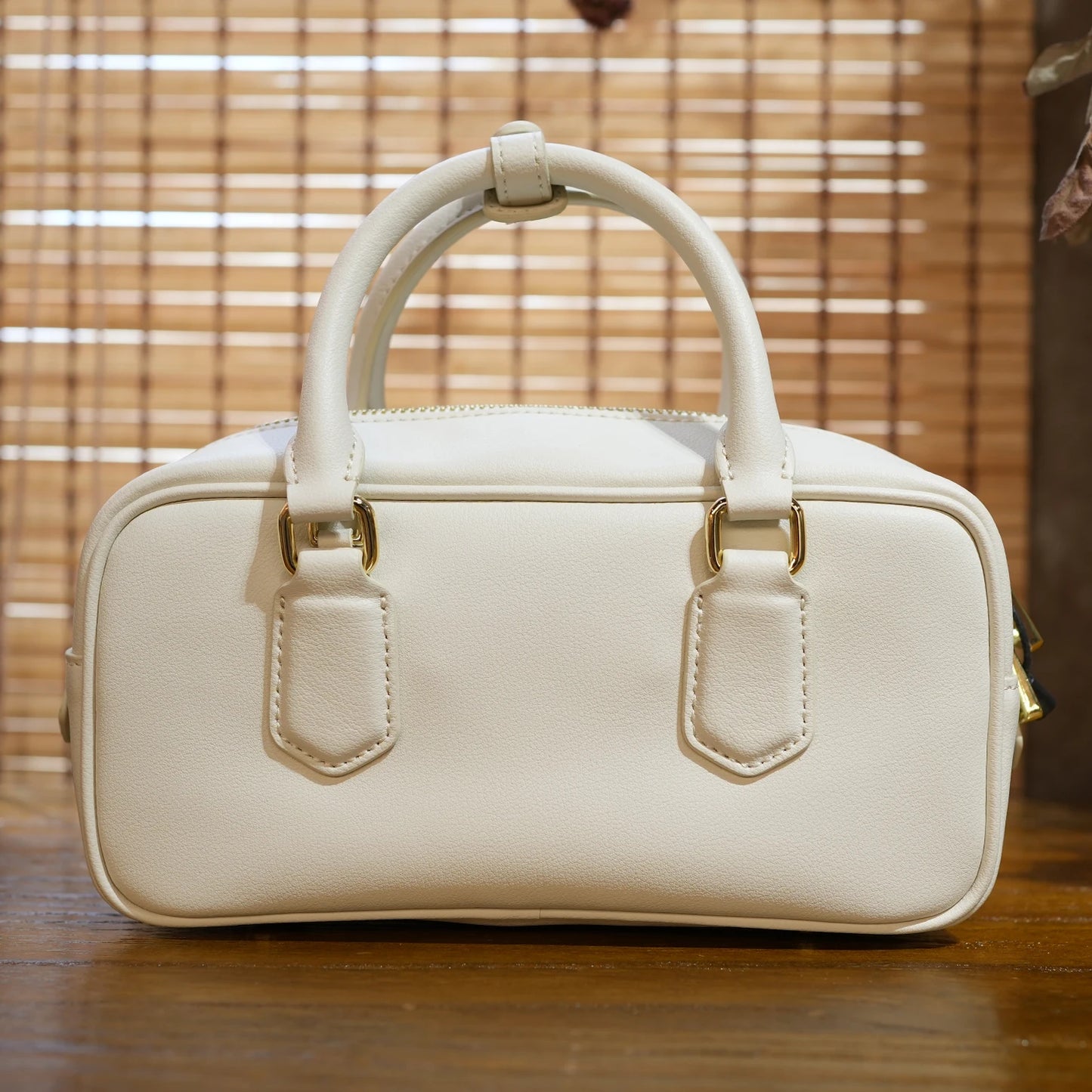 Boston Handbag Vintage Bowling Bag Fashionable Pillow Bag Genuine Leather Single Shoulder Crossbody Bag