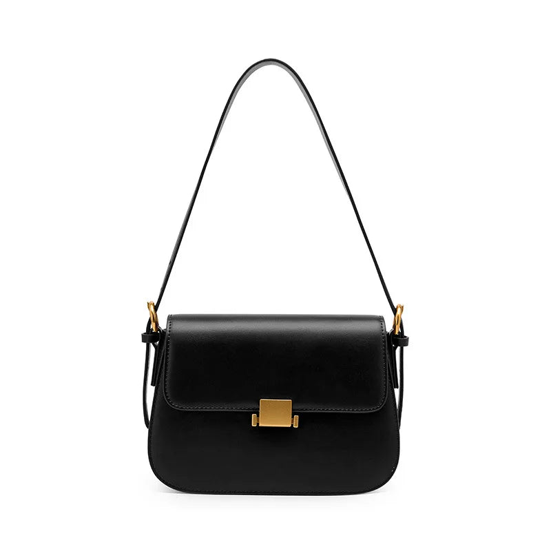 Genuine Leather Shoulder Bag Women Handbags 2025 Autumn Winter Fashion Tofu Underarm Crossbody Bag