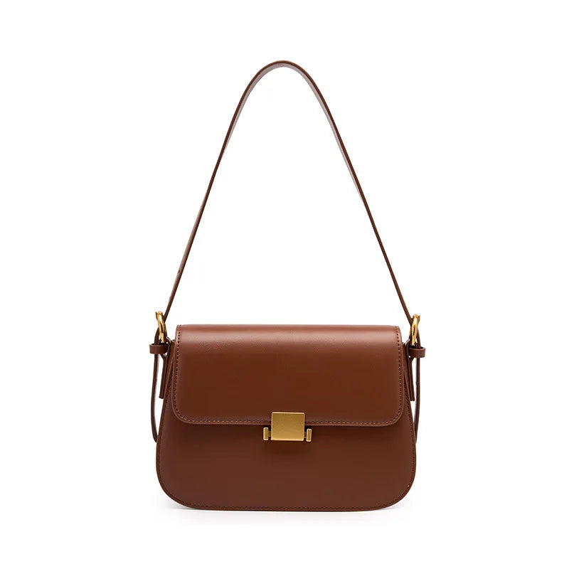 Genuine Leather Shoulder Bag Women Handbags 2025 Autumn Winter Fashion Tofu Underarm Crossbody Bag