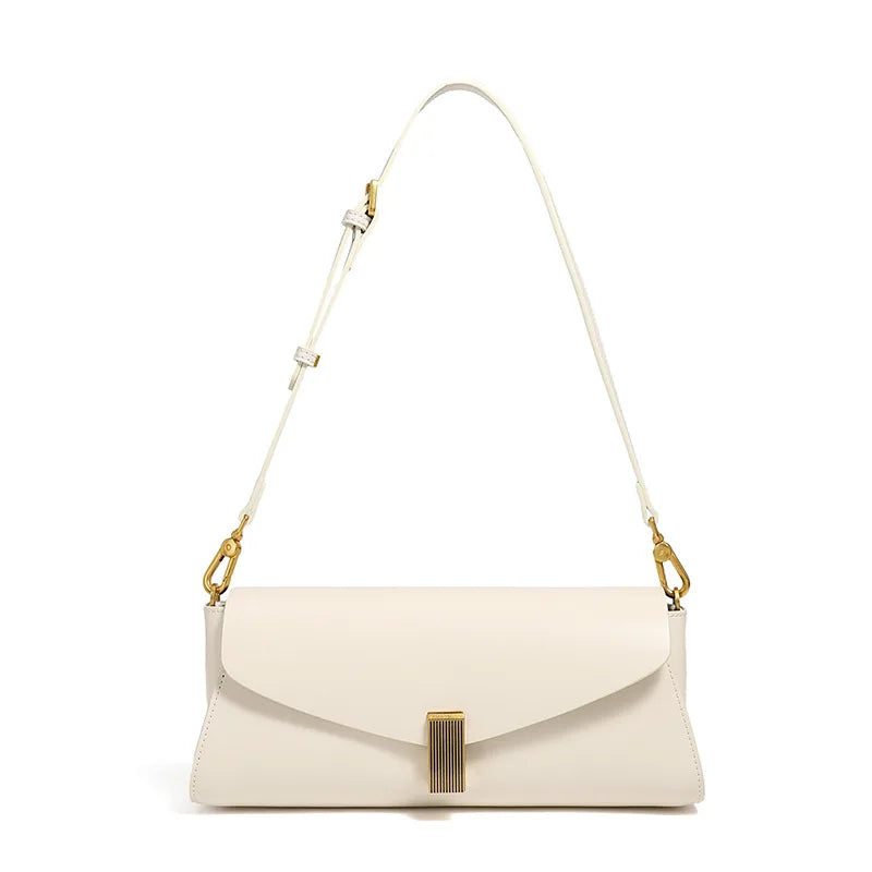 Genuine Leather Baguette Bag Women's Fashion Handbag Shoulder Crossbody Bag Ladies Purses and Handbags Wedding Bridesmaid Bag