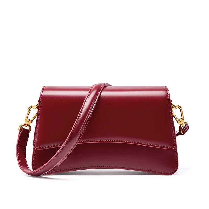 Genuine Leather Crossbody Bags Womens Handbag Cowhide High Quality Flap Bag Shoulder Underarm Bag Ladies Purses and Handbags