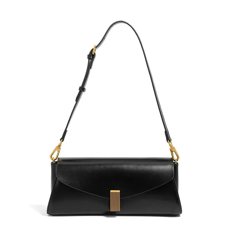 Genuine Leather Baguette Bag Women's Fashion Handbag Shoulder Crossbody Bag Ladies Purses and Handbags Wedding Bridesmaid Bag