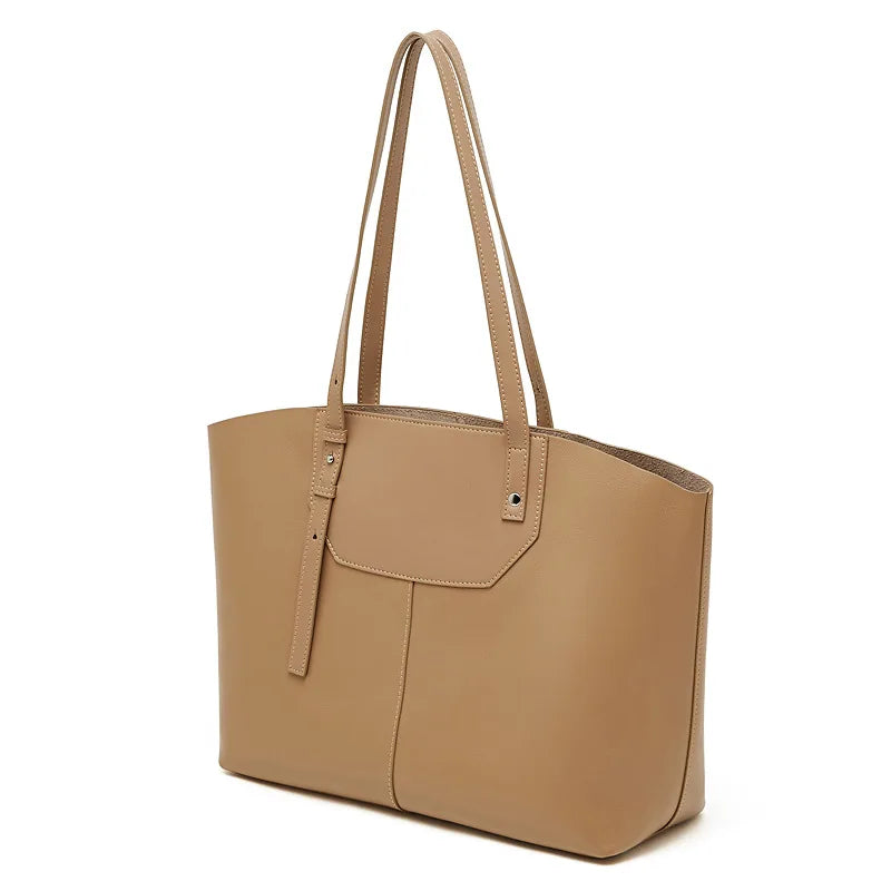 Autumn Winter New Genuine Leather Large Capacity Commuter Women Tote Bag Shoulder Underarm Bag