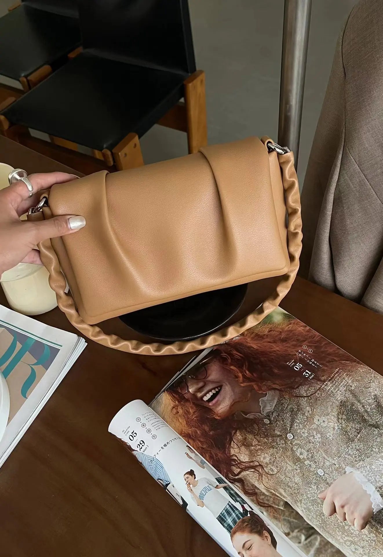 2025 New Cloud Style Pleated Genuine Leather Handbag Shoulder Bag Underarm Bag for Women Luxury Design