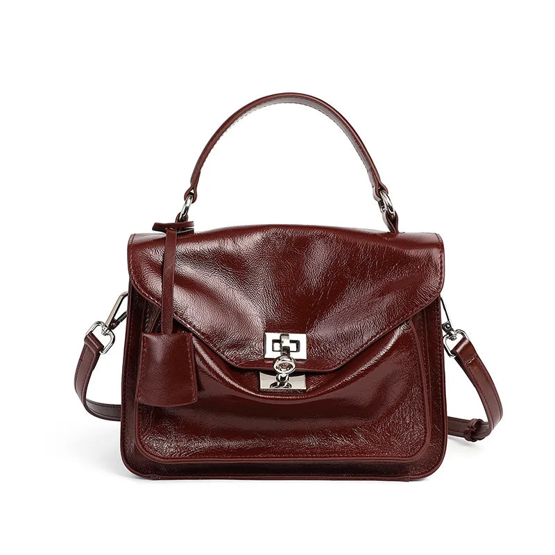 Genuine Leather Tote Satchel Shoulder Crossbody Messenger Bag for Women Large Capacity Handbag