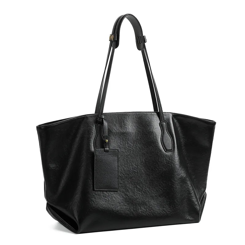 Genuine Leather Tote Bag for Women 2025 New Large Capacity Shoulder Bag Premium Texture Work Handbag