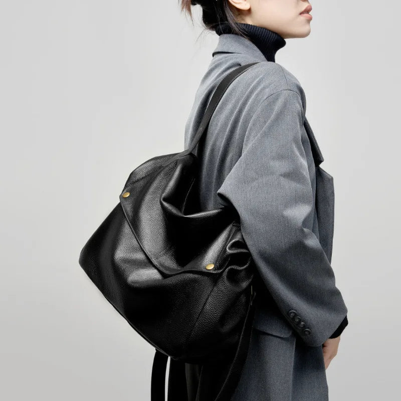 Genuine Leather Tote Bag Women's Handbag 2025 New Large Capacity Shoulder Bag Soft Leather Tote Bag Ladies Luxury Handbags