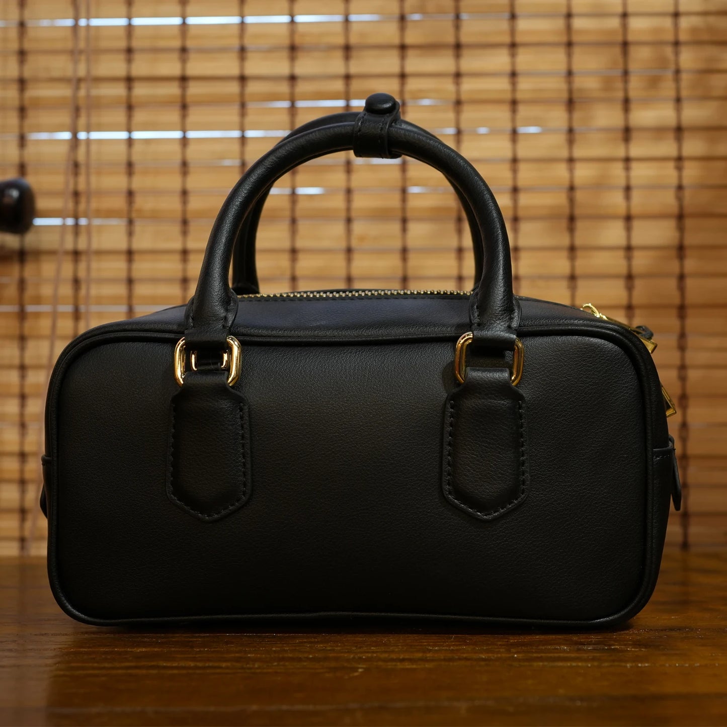 Boston Handbag Vintage Bowling Bag Fashionable Pillow Bag Genuine Leather Single Shoulder Crossbody Bag