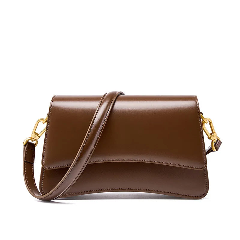 Genuine Leather Crossbody Bags Womens Handbag Cowhide High Quality Flap Bag Shoulder Underarm Bag Ladies Purses and Handbags