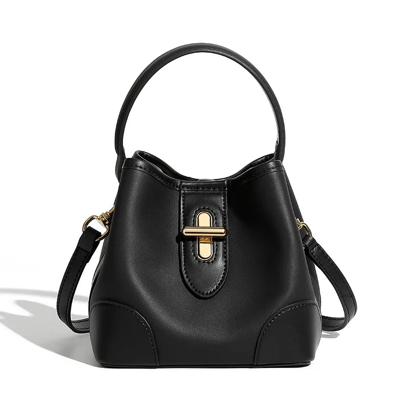2025 New Trend Genuine Leather Crossbody Bag for Women Luxury Small Niche Capsule Bucket Bag