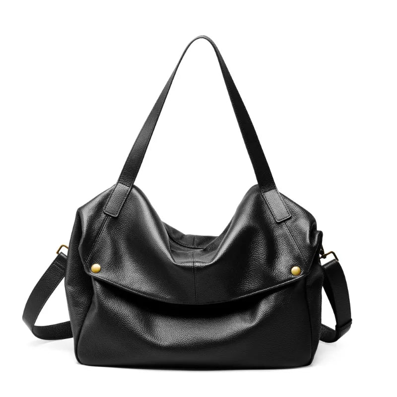 Genuine Leather Tote Bag Women's Handbag 2025 New Large Capacity Shoulder Bag Soft Leather Tote Bag Ladies Luxury Handbags