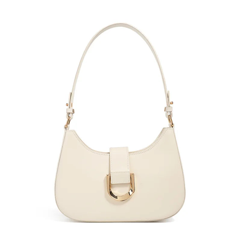 Cowhide Baguette Bag Women's Handbag 2025 Simple Versatile Shoulder Crossbody Bag Niche Design Genuine Leather Bag