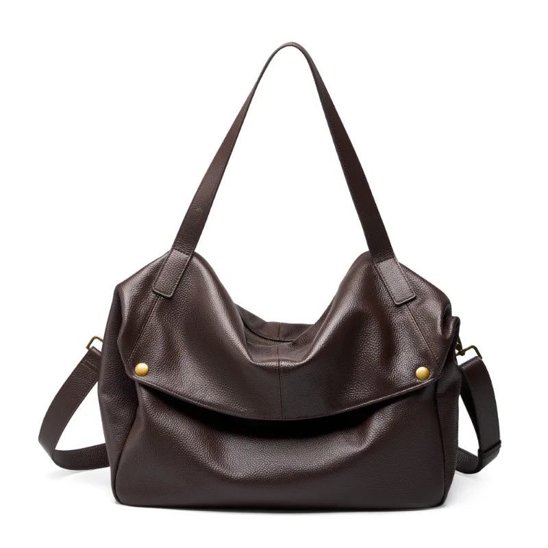 Genuine Leather Tote Bag Women's Handbag 2025 New Large Capacity Shoulder Bag Soft Leather Tote Bag Ladies Luxury Handbags