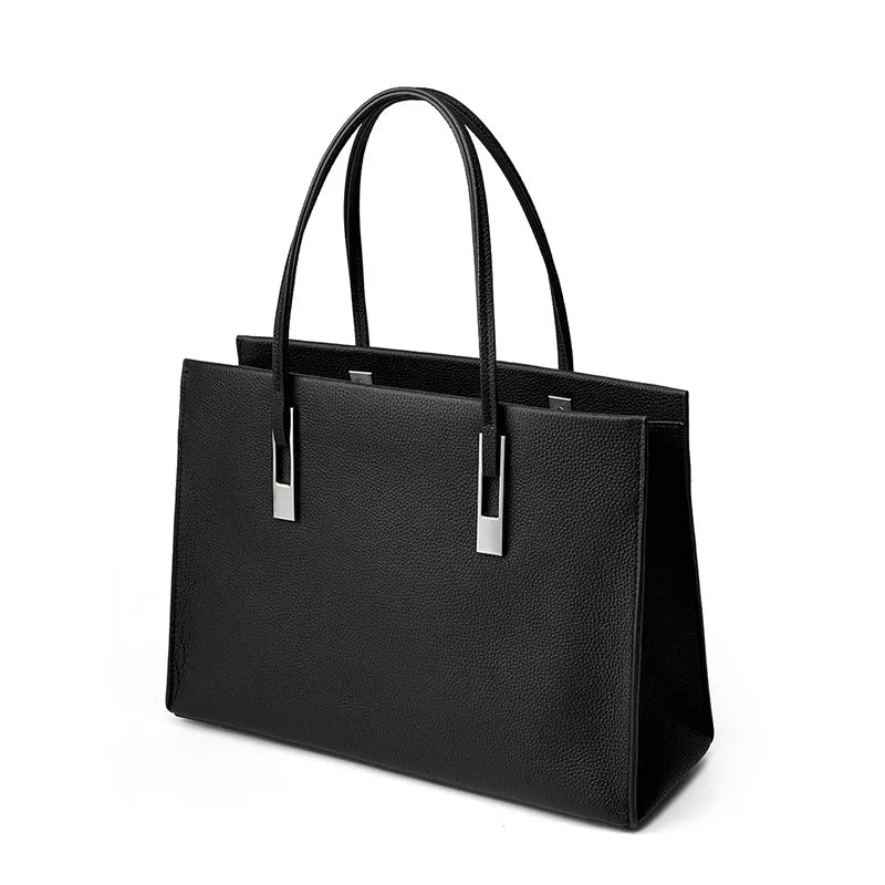 Women Leather Tote Bag 2025 New Large Capacity Genuine Cowhide Handbag for Work and Daily Use