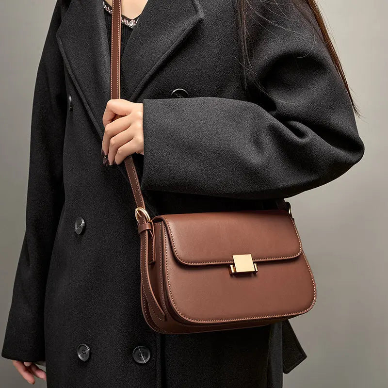 Genuine Leather Shoulder Bag Women Handbags 2025 Autumn Winter Fashion Tofu Underarm Crossbody Bag
