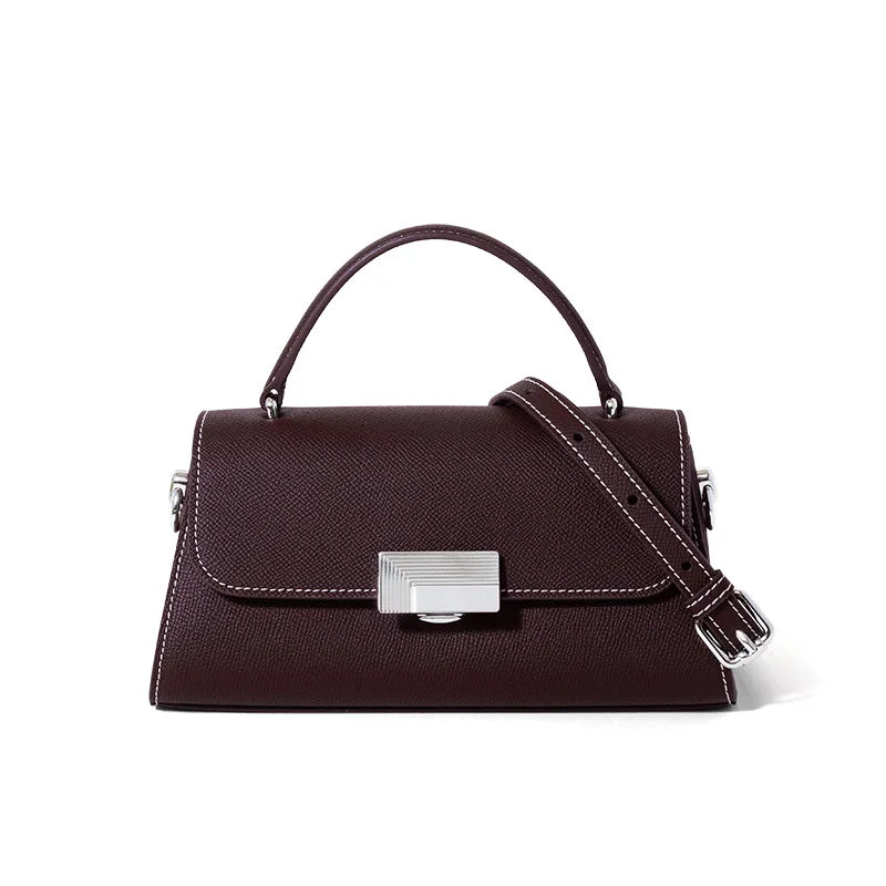 Neue Herbst-Winter-Handtasche aus echtem Leder, kleine Tragetasche, Umhängetasche, modische und vielseitige Damentasche