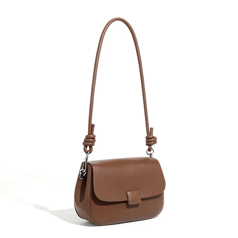 Women Shoulder Crossbody Bag 2023 Spring Vintage Soft Leather Elegant Niche Style Messenger Bag