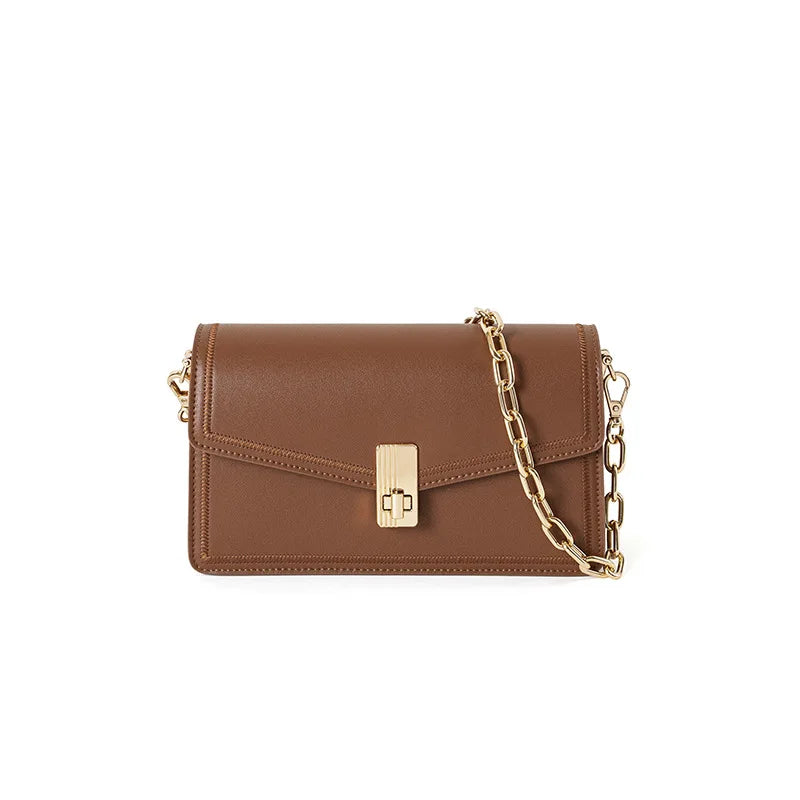 Fashion Versatile Work Small Square Bag Luxury Genuine Leather Women Handbag Shoulder Crossbody Phone Bag