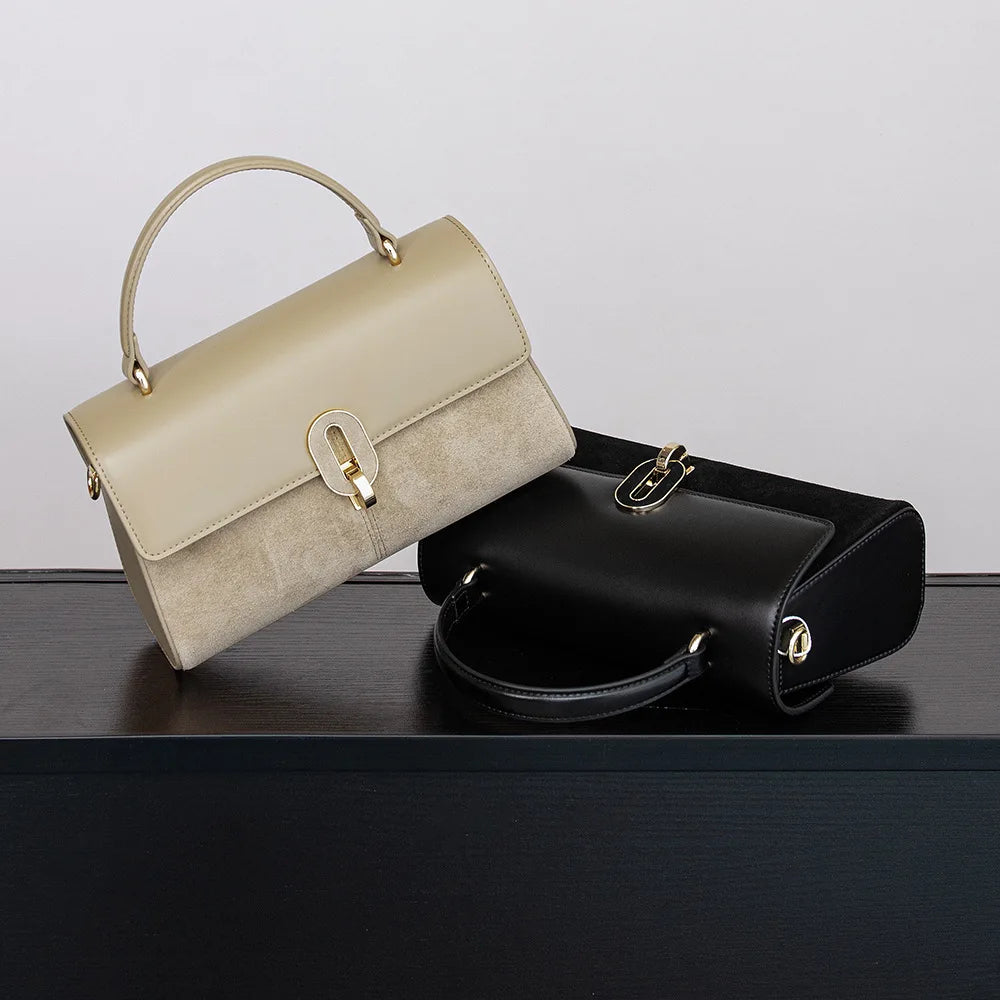 Autumn Winter New Luxury Genuine Leather Women Handbag Shoulder Crossbody Tote Minimalist Phone Bag