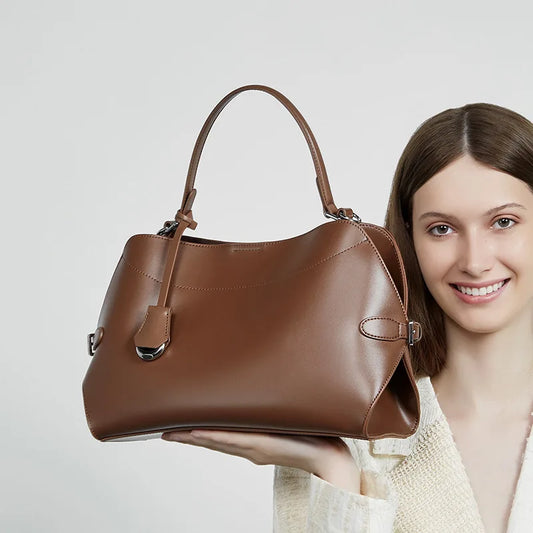 Genuine Leather Shoulder Bag New Women Luxury Minimalist Summer Work Large Capacity Handbag Tote