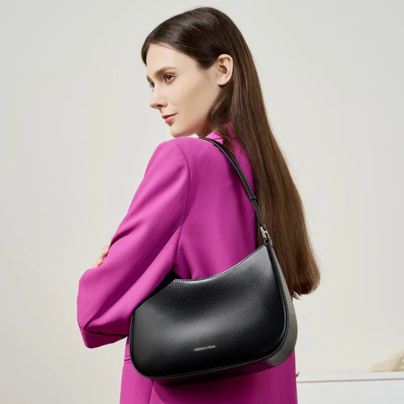 Premium Unique Design Baguette Leather Handbag for Women 2025 New Fashion Underarm Shoulder Tote Bag