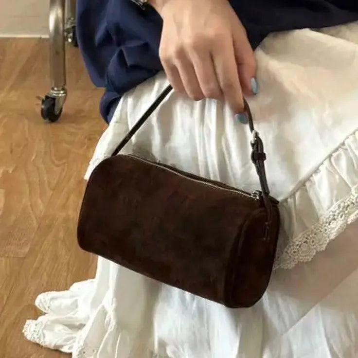 Matte Leather Women Handbag Autumn Winter Genuine Leather Shoulder Bag Minimalist Stylish Tote Bag New Trendy Fashion