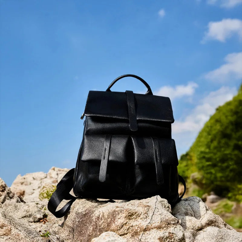 2025 New Fashion Women's Leather Backpack Large Capacity Multifunction Travel Daypack for Ladies