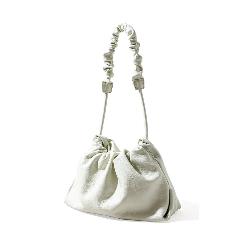 Luxury Leather Women's Drawstring Cloud Bag New Designer Minimalist Crossbody Shoulder Bag Wrinkled Small Handbag