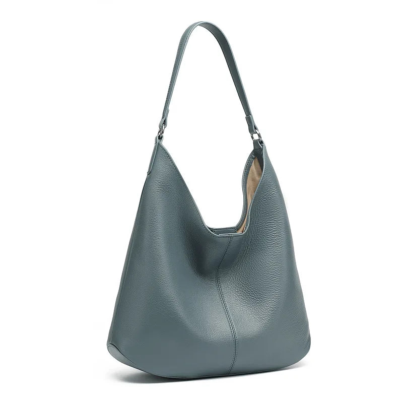 Women Leather Tote Bag Crossbody Shoulder Bag Minimalist Large Capacity Bucket Work Bag