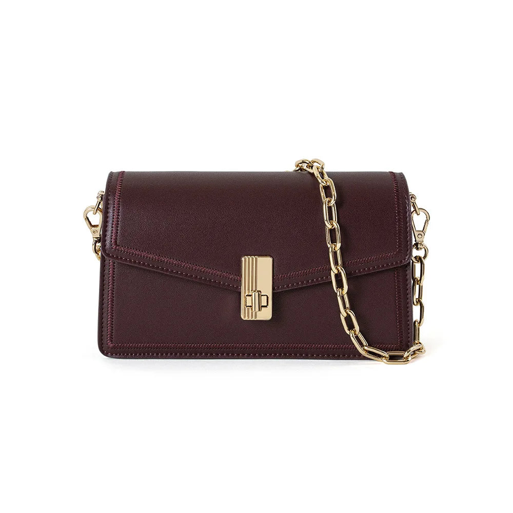 Fashion Versatile Work Small Square Bag Luxury Genuine Leather Women Handbag Shoulder Crossbody Phone Bag