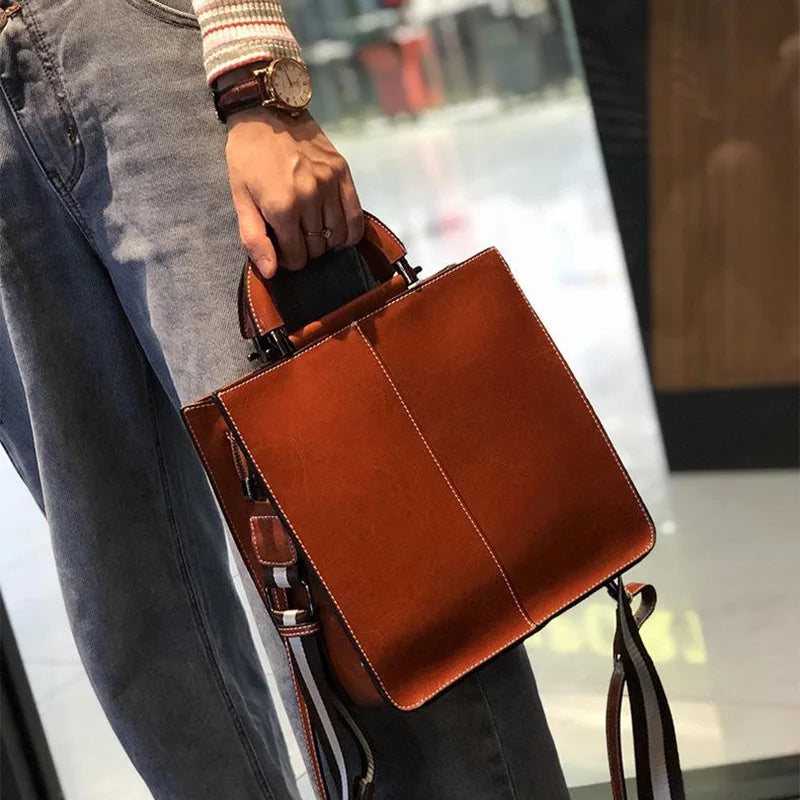 Genuine Leather Large Women Bag 2025 New Tote Handbag Retro Big Capacity Shoulder Bag for Work