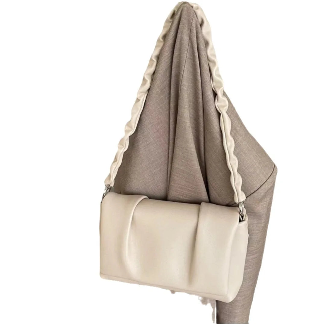 2025 New Cloud Style Pleated Genuine Leather Handbag Shoulder Bag Underarm Bag for Women Luxury Design