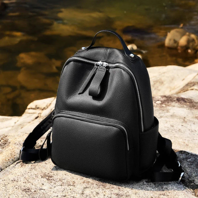 New Leather Laptop Backpack Large Capacity Casual School Travel Work Shoulder Bag for Women 