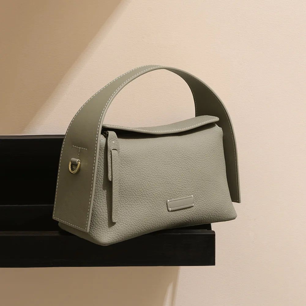 New Genuine Leather Shoulder Bag Vintage Commuter Soft Leather Top Handle Casual Fashion Tote Bag 