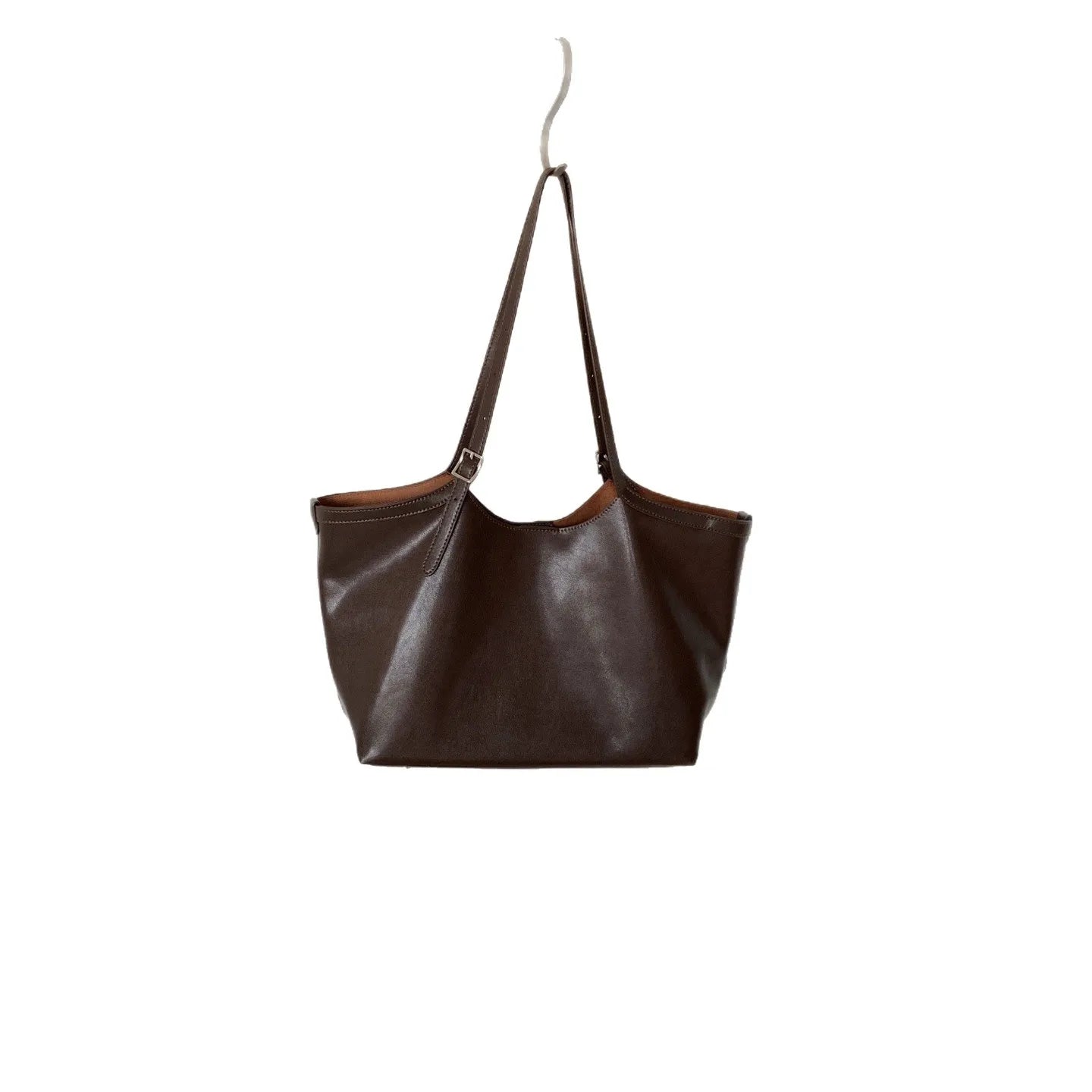 2025 Autumn Minimalist Leather Tote Bag Shoulder Handbag Large Capacity Women Underarm Carry Cowhide