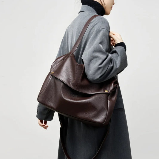 Genuine Leather Tote Bag Women's Handbag 2025 New Large Capacity Shoulder Bag Soft Leather Tote Bag Ladies Luxury Handbags
