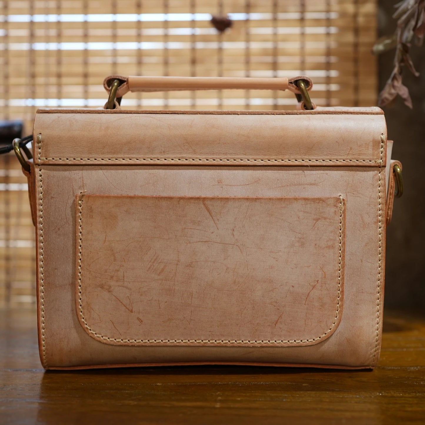 Genuine Leather Handbag Women's Top-Handle Bags Distressed Messenger Bag Ladies Crossbody Shoulder Bag Vintage Cover Hasp 