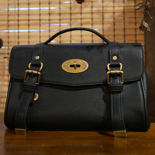 Real Leather Messenger Bag Cowhide Hand Shoulder Crossbody Bag Women's Luxury Designer Bag Genuine Leather Handbags Boston