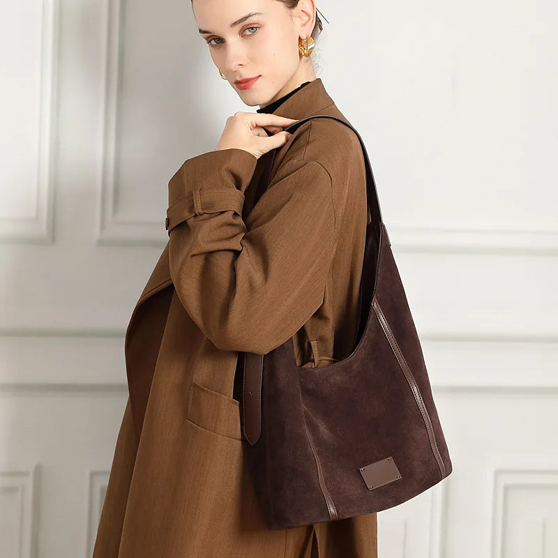 Women Large Tote Bag 2025 New Trend Genuine Leather Shoulder Underarm Bag Large Capacity Crossbody Satchel Handbag