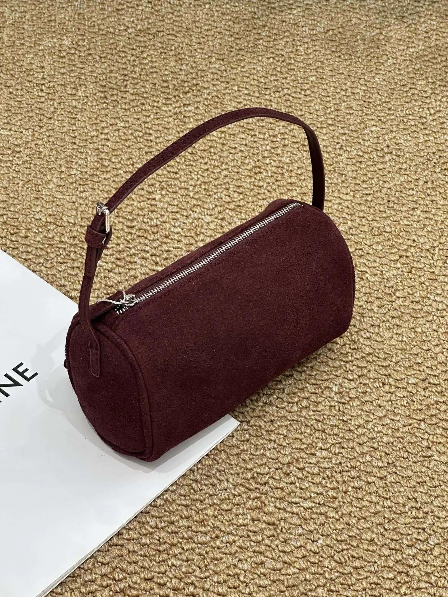 Matte Leather Women Handbag Autumn Winter Genuine Leather Shoulder Bag Minimalist Stylish Tote Bag New Trendy Fashion