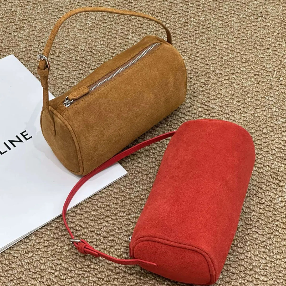 Matte Leather Women Handbag Autumn Winter Genuine Leather Shoulder Bag Minimalist Stylish Tote Bag New Trendy Fashion