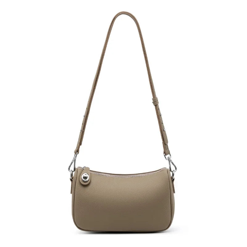 2025 New Genuine Leather Women Shoulder Bag Soft Cowhide Swinger Fashion Crossbody Underarm Bag