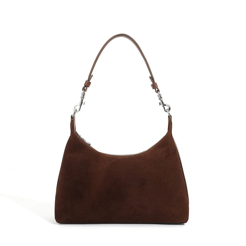 Matte Cowhide Shoulder Tote Bag for Women 2025 New Large Capacity Genuine Leather Underarm Handbag for Work