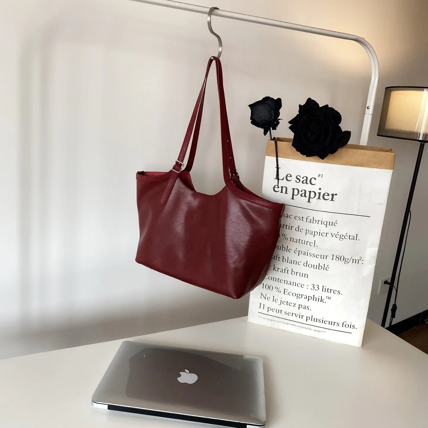 2025 Autumn Minimalist Leather Tote Bag Shoulder Handbag Large Capacity Women Underarm Carry Cowhide