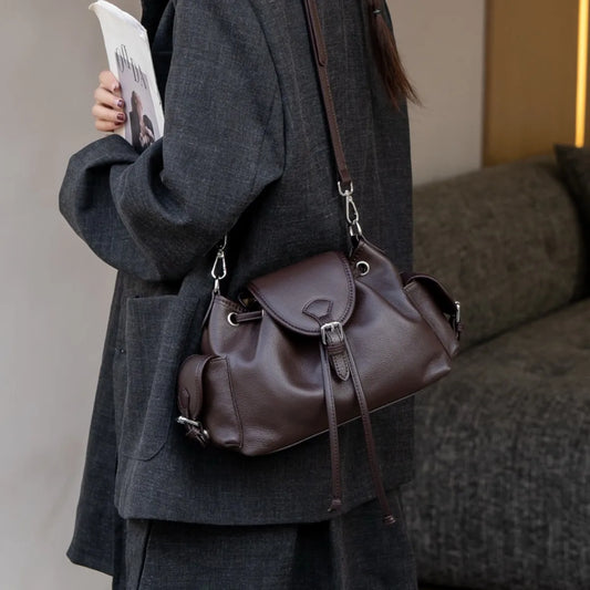 Genuine Leather Women Shoulder Bag Fashion Winter Tote Small Crossbody Underarm Bag Classic Versatile Design