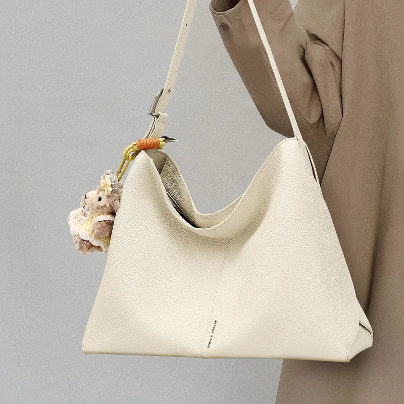 Women's Genuine Leather Tote Bag 2025 New Fashion Large Capacity Versatile Shoulder Crossbody Bag for Work and Daily Use