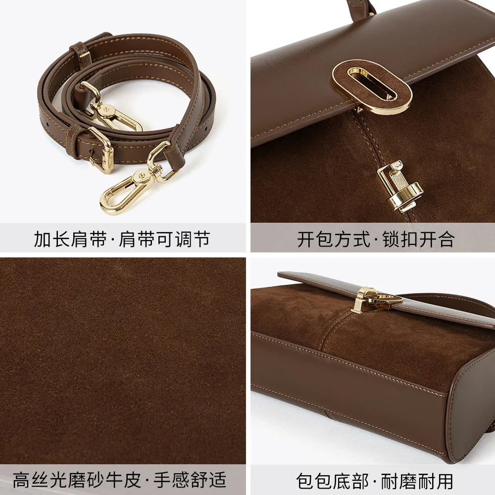 Autumn Winter New Luxury Genuine Leather Women Handbag Shoulder Crossbody Tote Minimalist Phone Bag