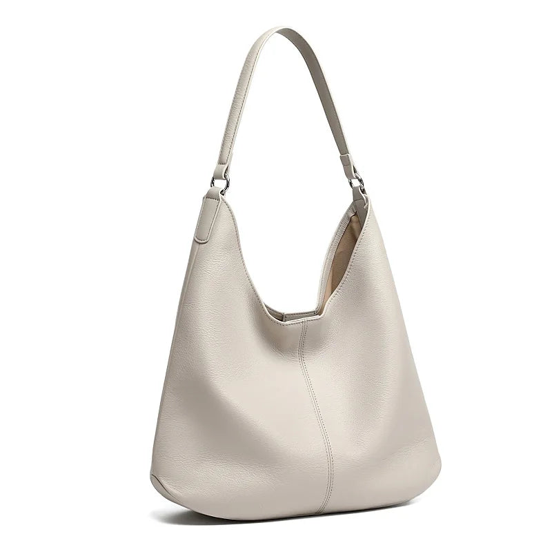 Women Leather Tote Bag Crossbody Shoulder Bag Minimalist Large Capacity Bucket Work Bag