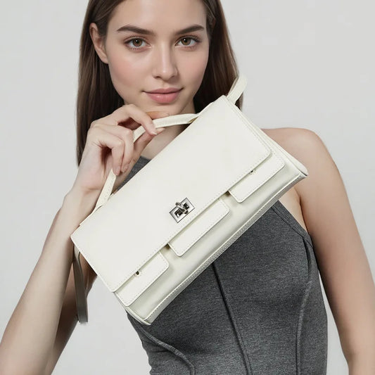 Women's Simple Solid Color Shoulder Bag 2025 New Trendy Crossbody Handbag Fashionable Minimalist Tote Bag